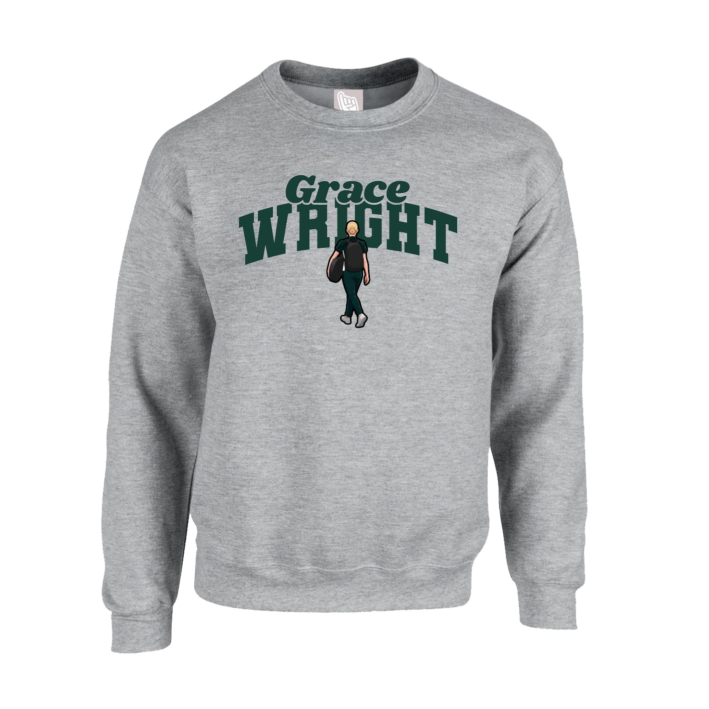 Fleece Crew — Signature Arch in Grey