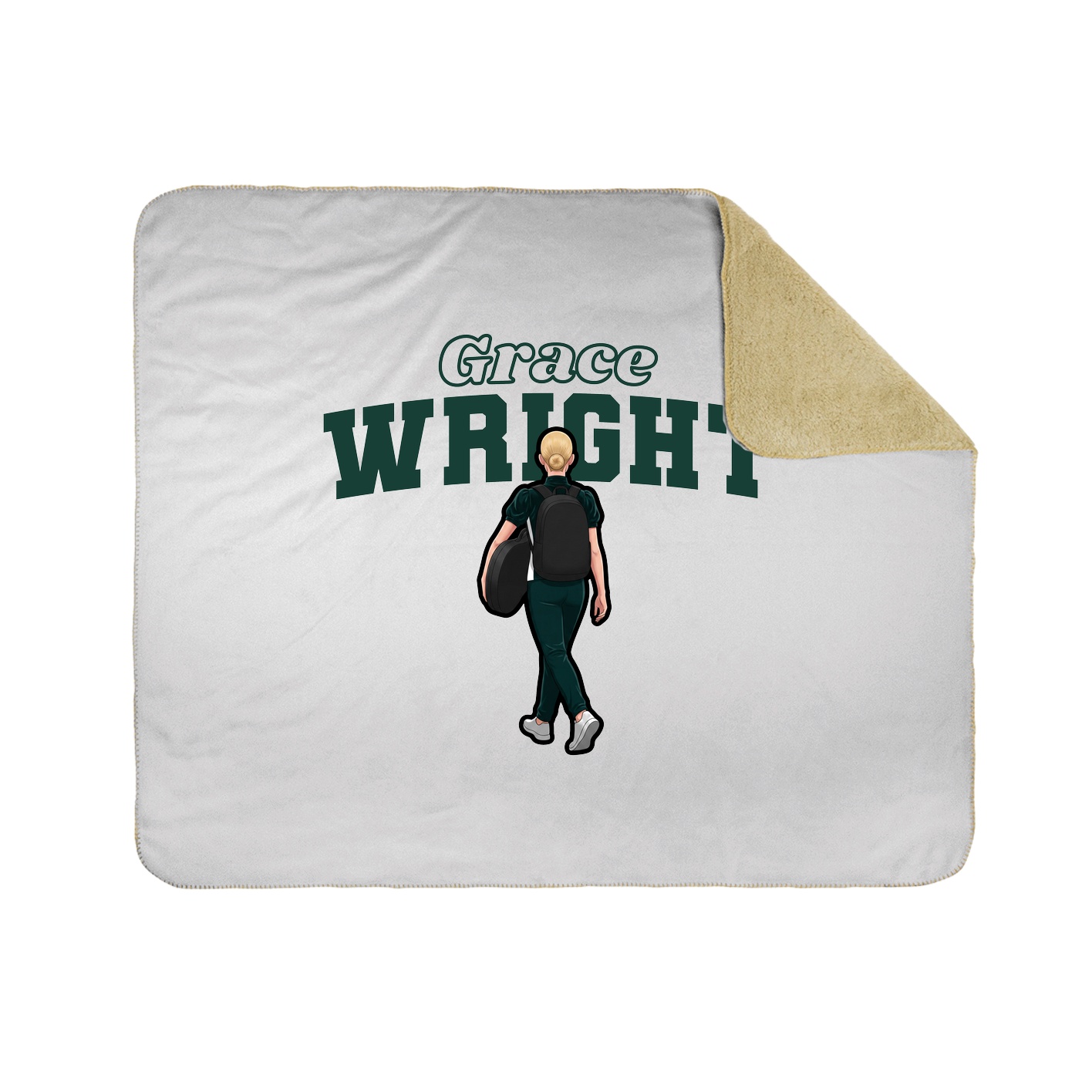 Throw Blanket — Name Arch in White