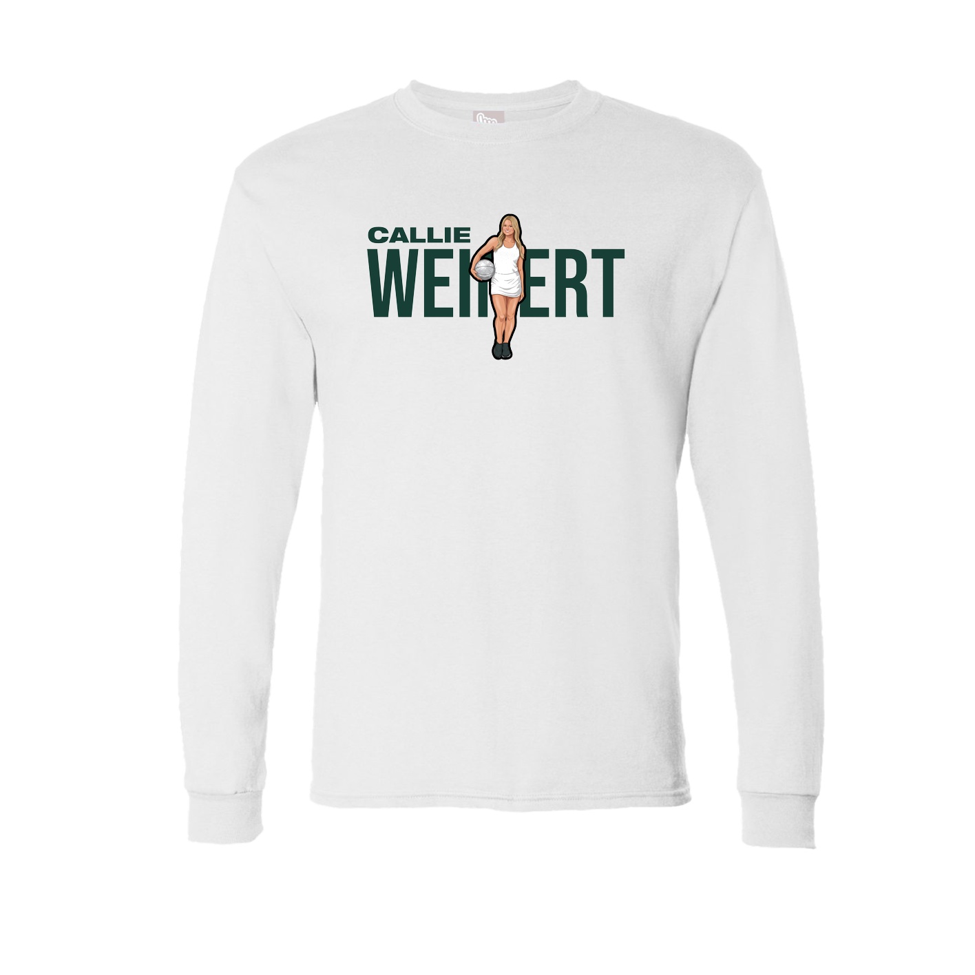 Long Sleeve Tee — Player Name in White