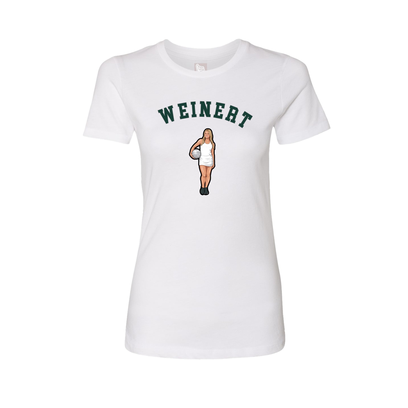 Fitted Women's Tee — Shirsey Arch in White