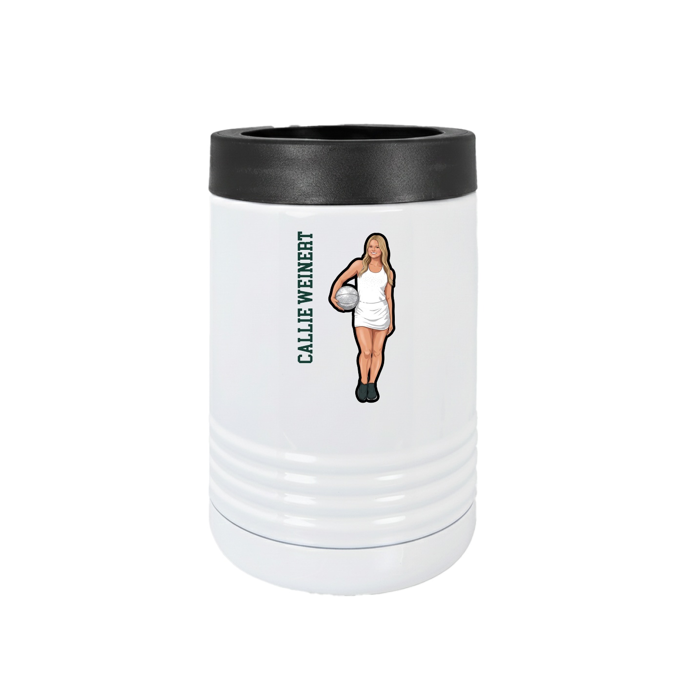 Beverage Holder — Name Vertical in White