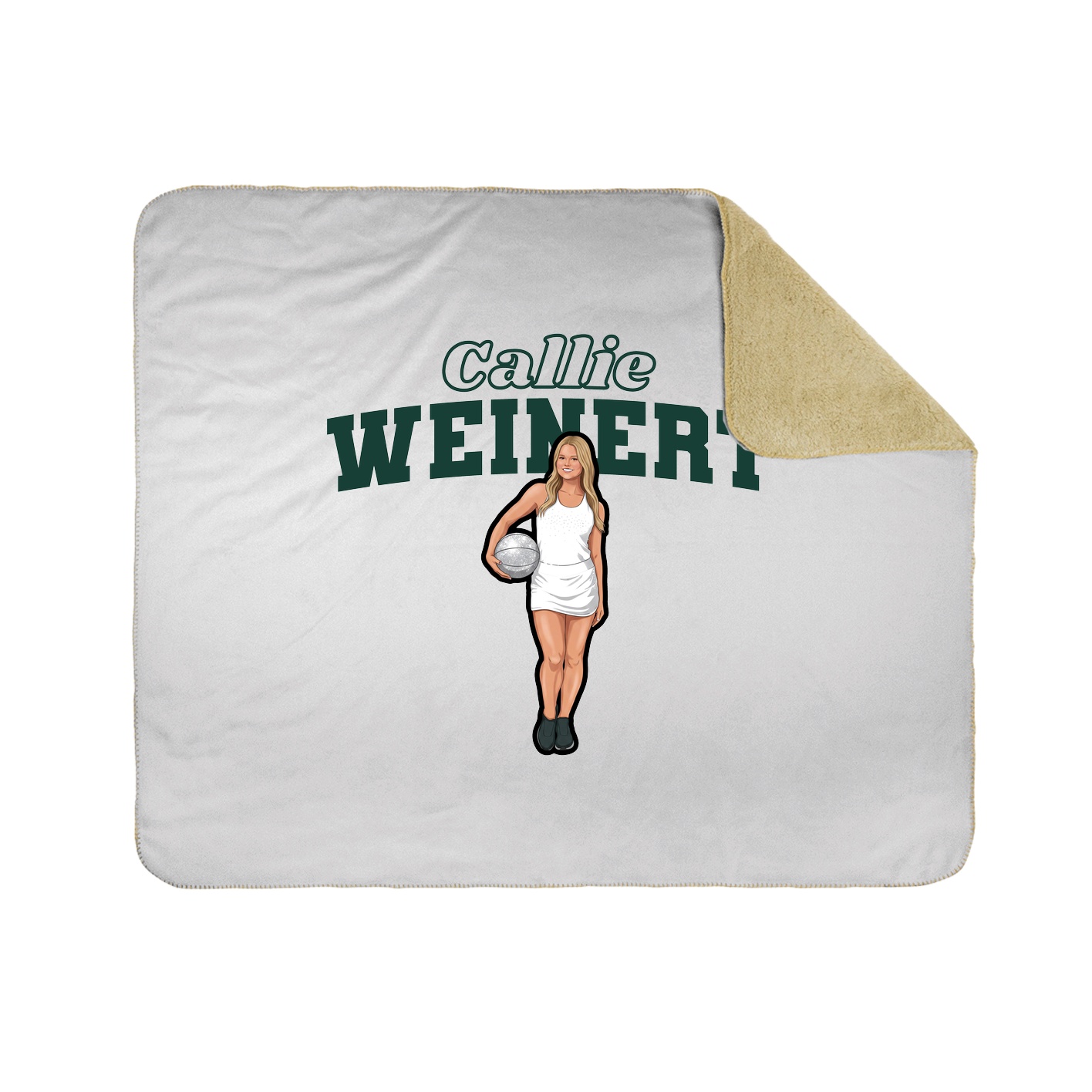 Throw Blanket — Name Arch in White