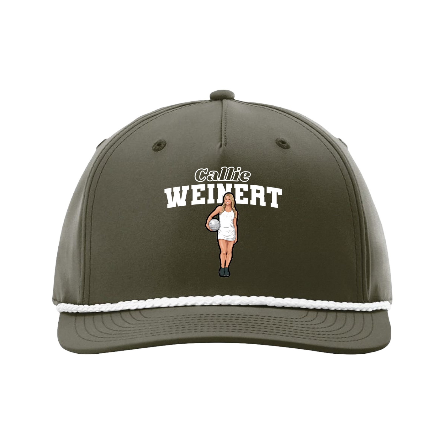 Five-Panel Classic Rope Cap — Name Arch in Green