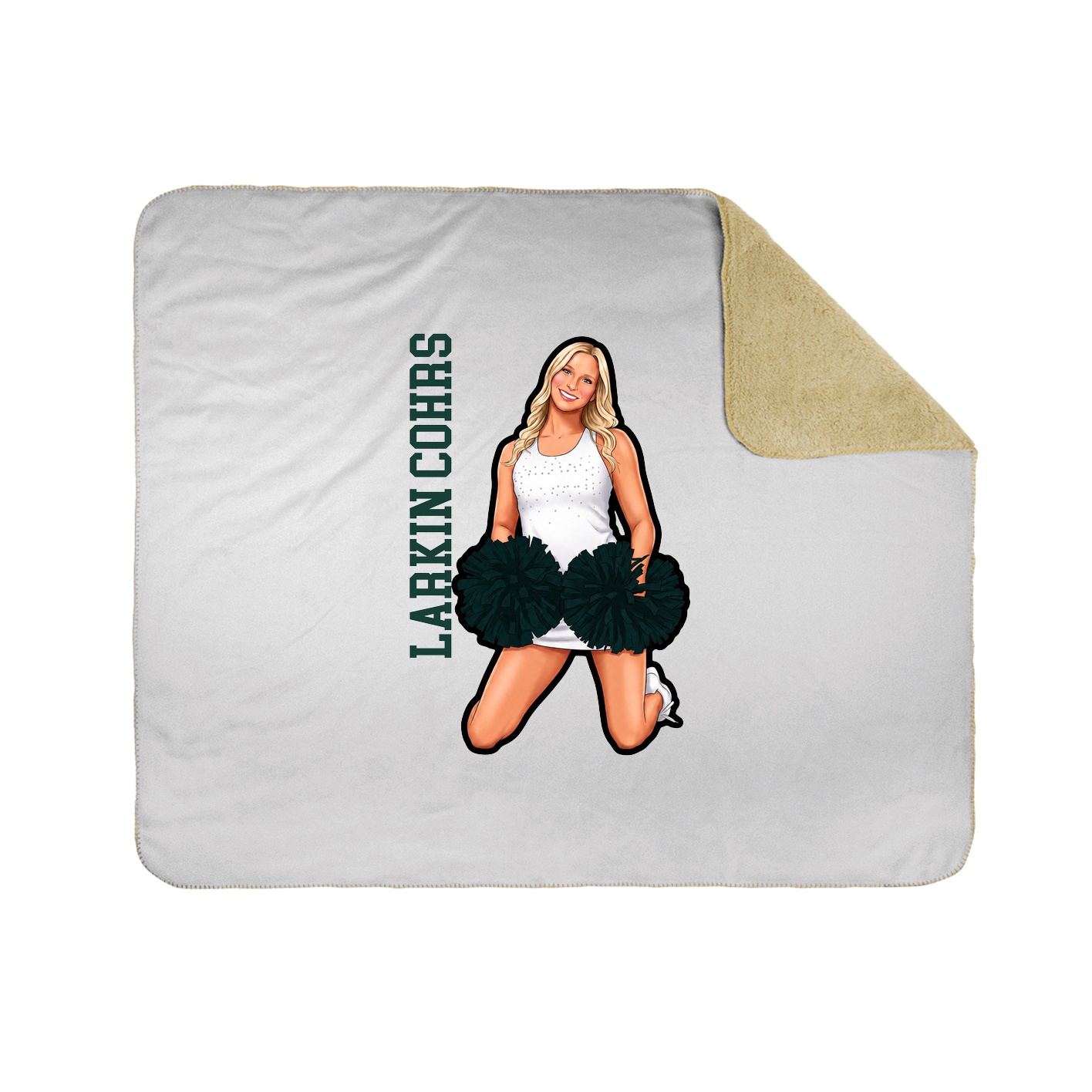 Throw Blanket — Name Vertical in White