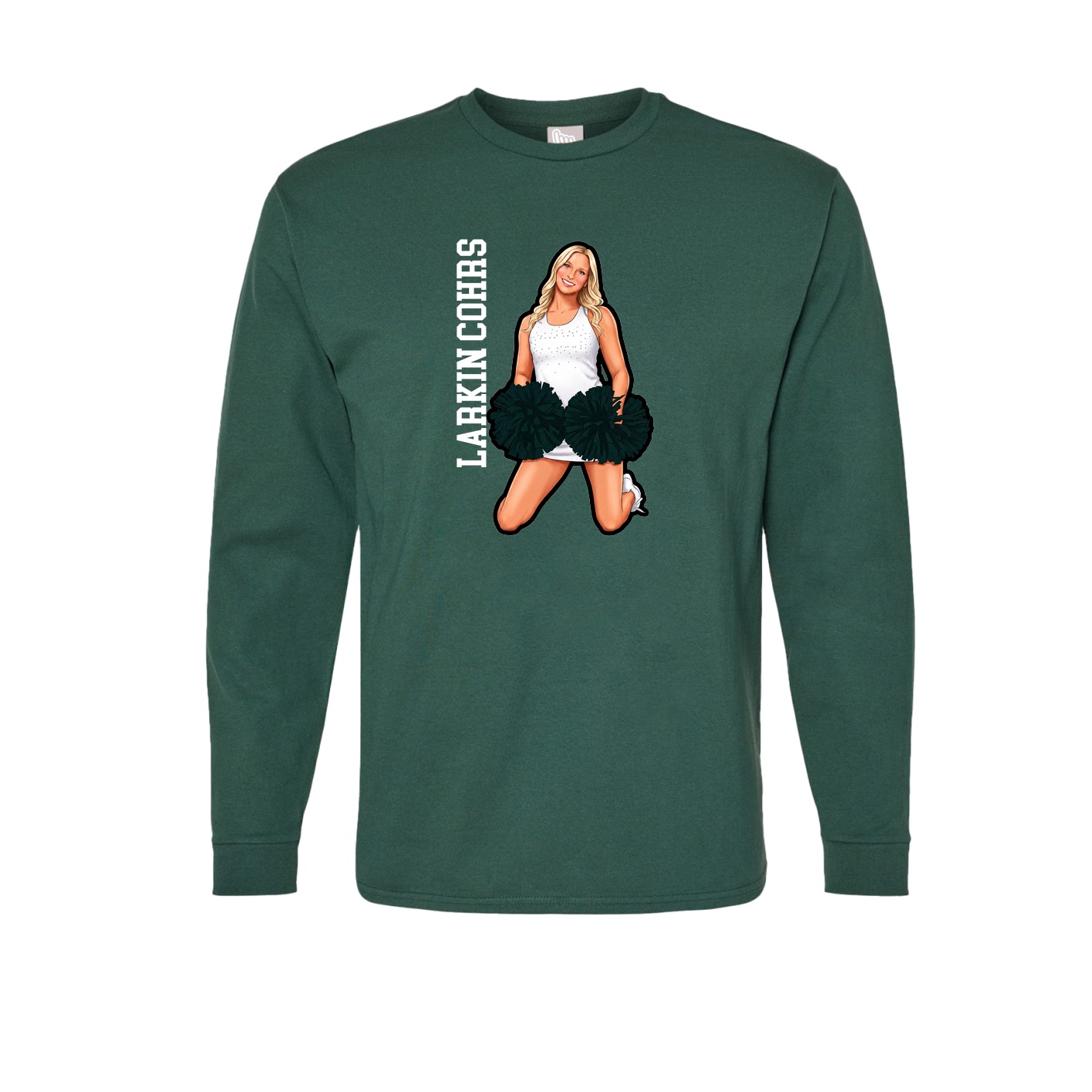 Long Sleeve Tee — Name Vertical in Green