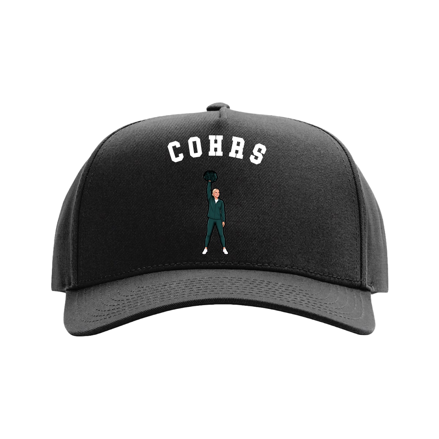 Full Fabric Five-Panel Champ Cap — Shirsey Arch in Black