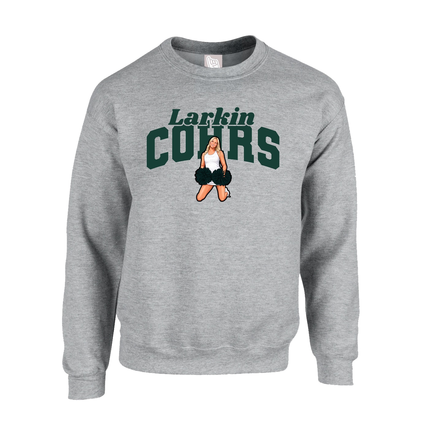 Fleece Crew — Signature Arch in Grey