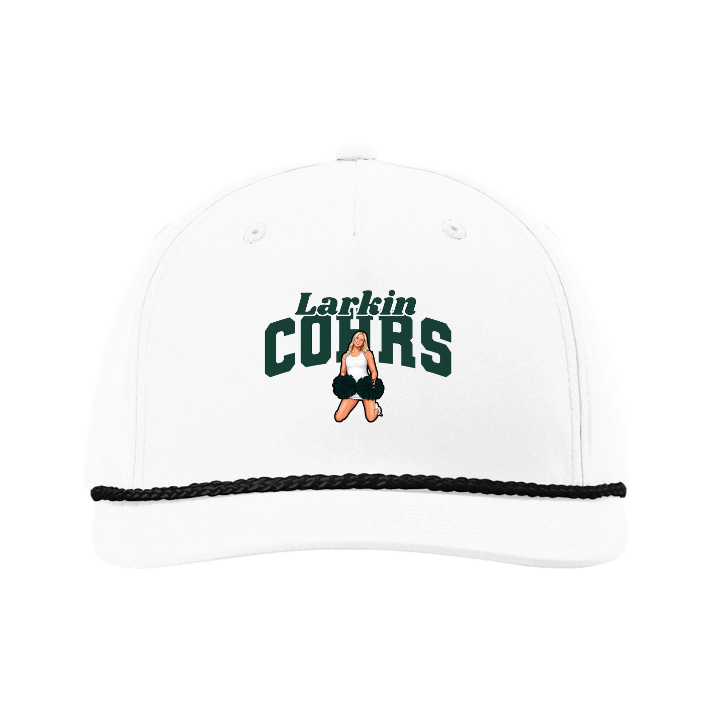 Five-Panel Classic Rope Cap — Signature Arch in White