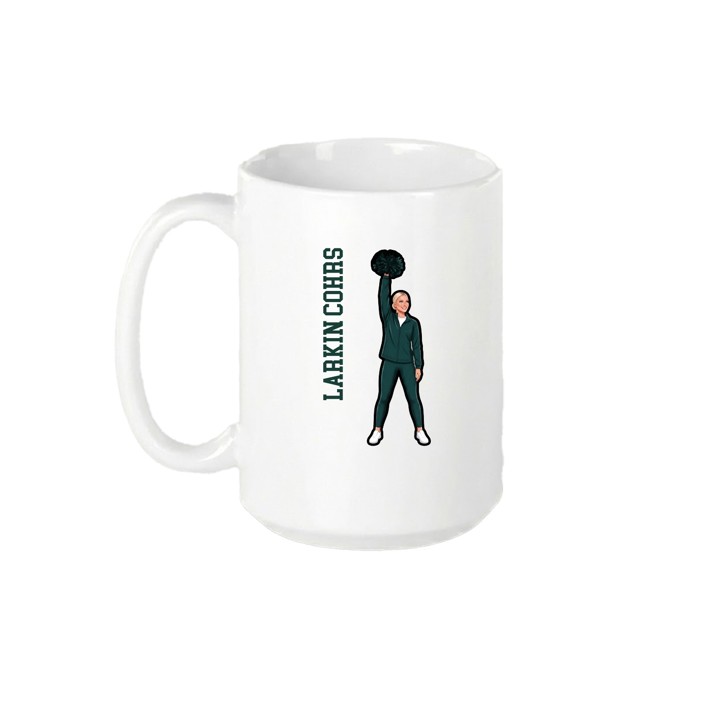 15oz Coffee Mug — Name Vertical in White
