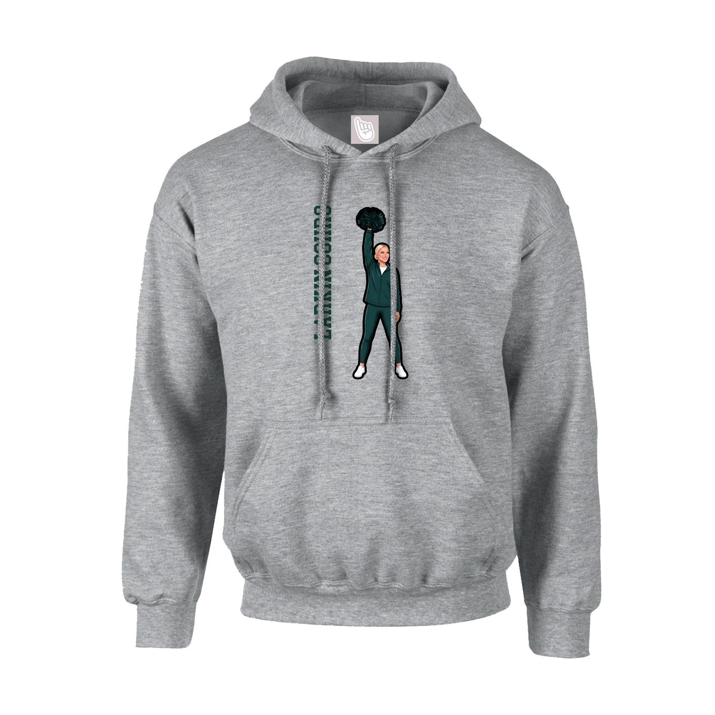Hoodie — Name Vertical in Grey