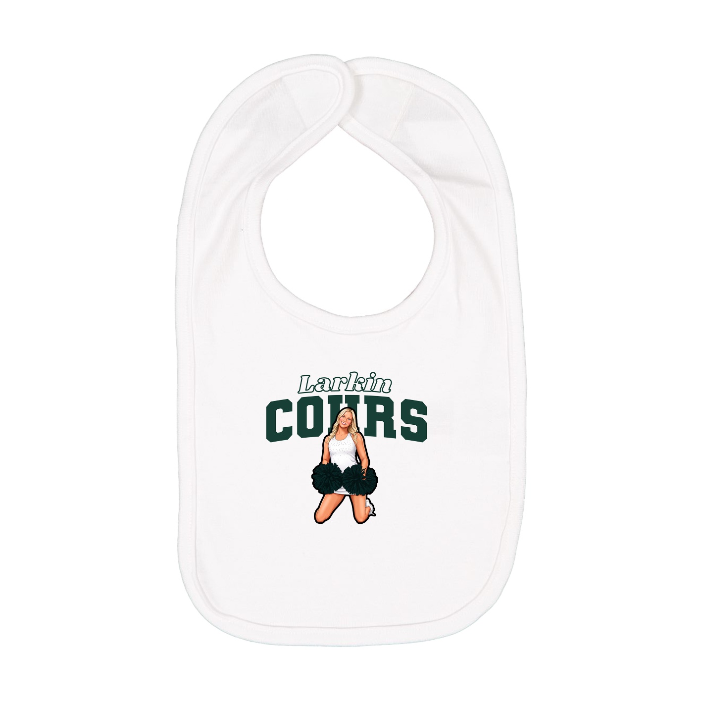 Infant Bib — Name Arch in White