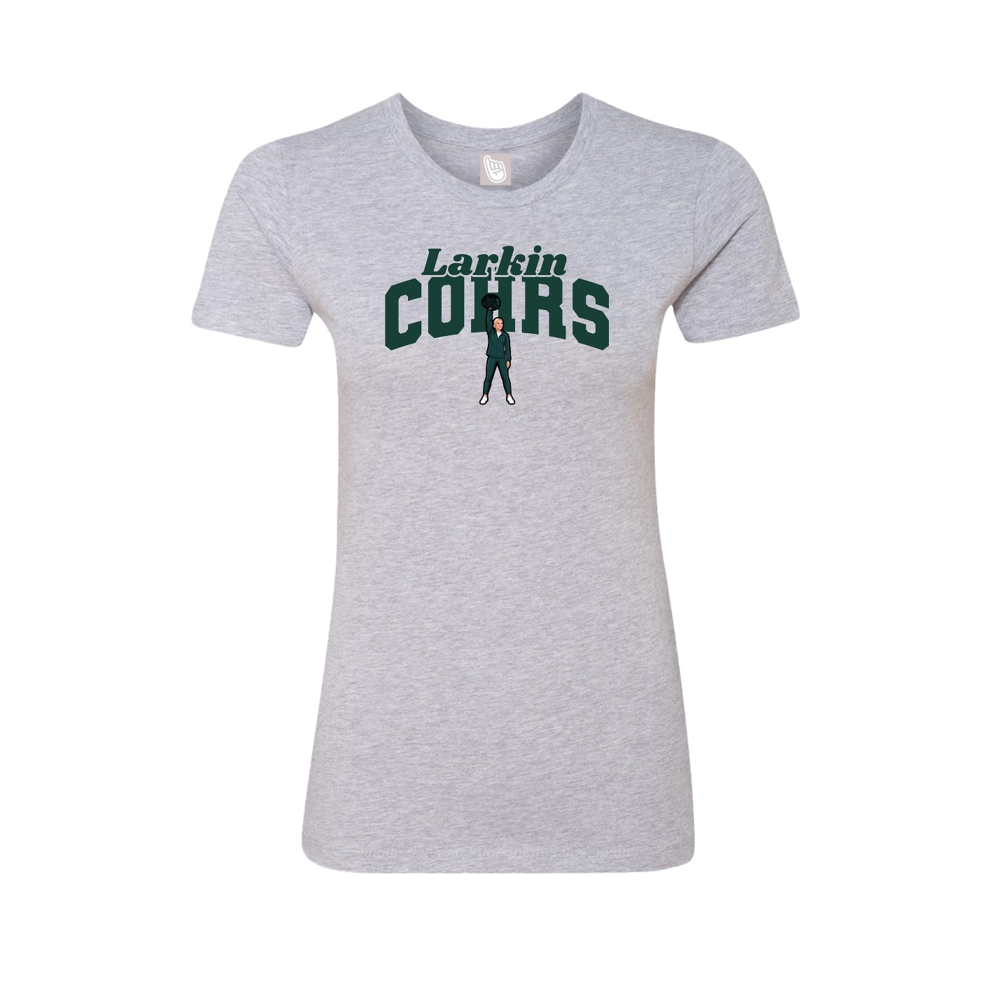 Fitted Women's Tee — Signature Arch in Grey
