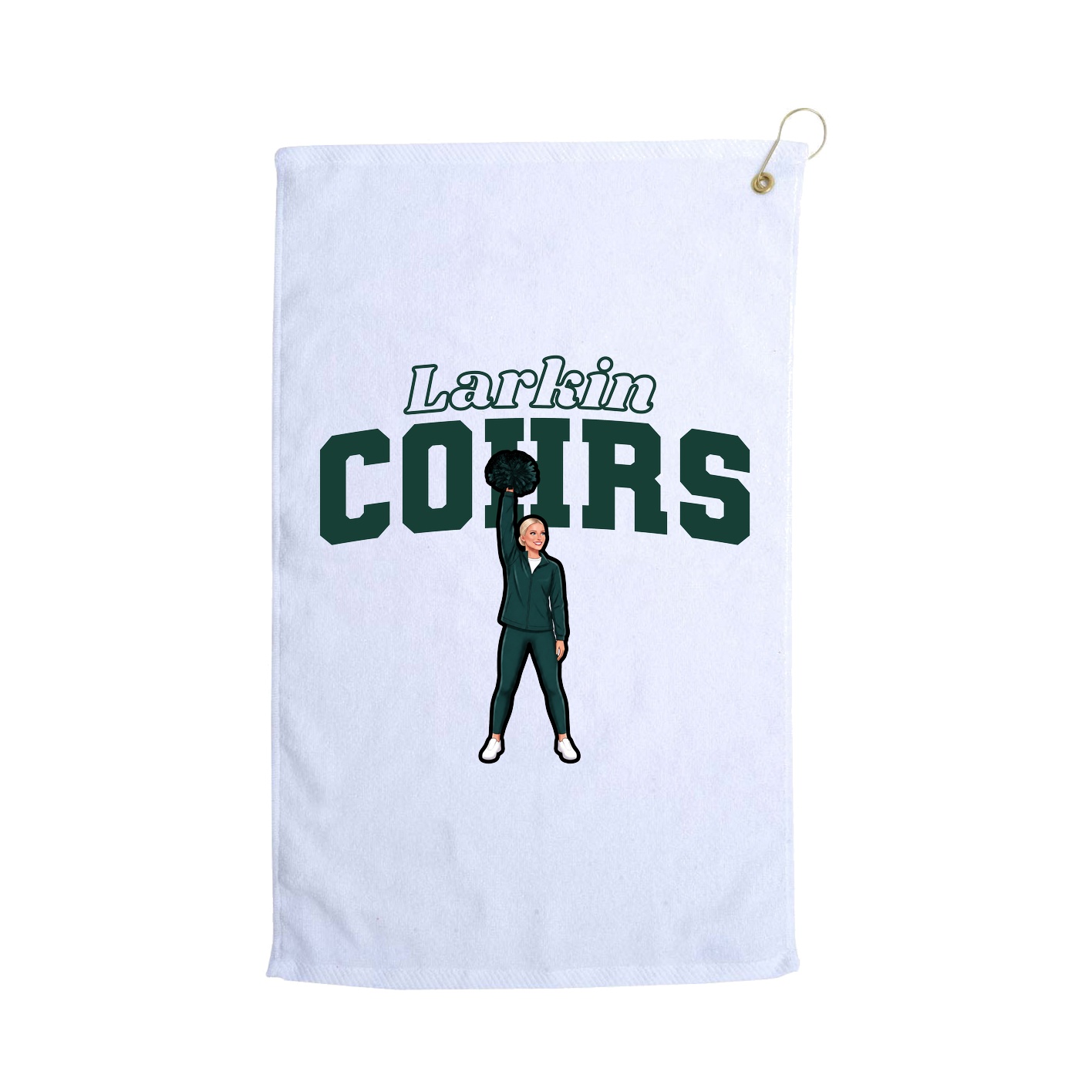 Golf Towel — Name Arch in White