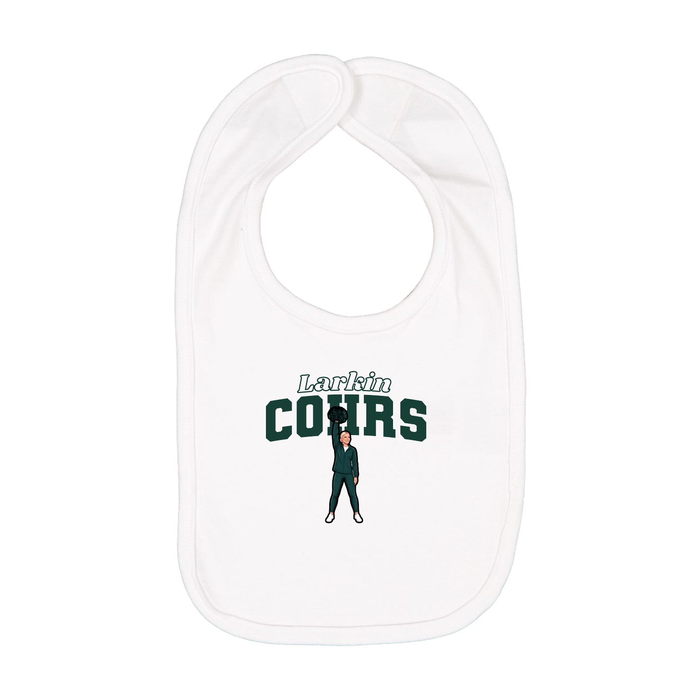 Infant Bib — Name Arch in White