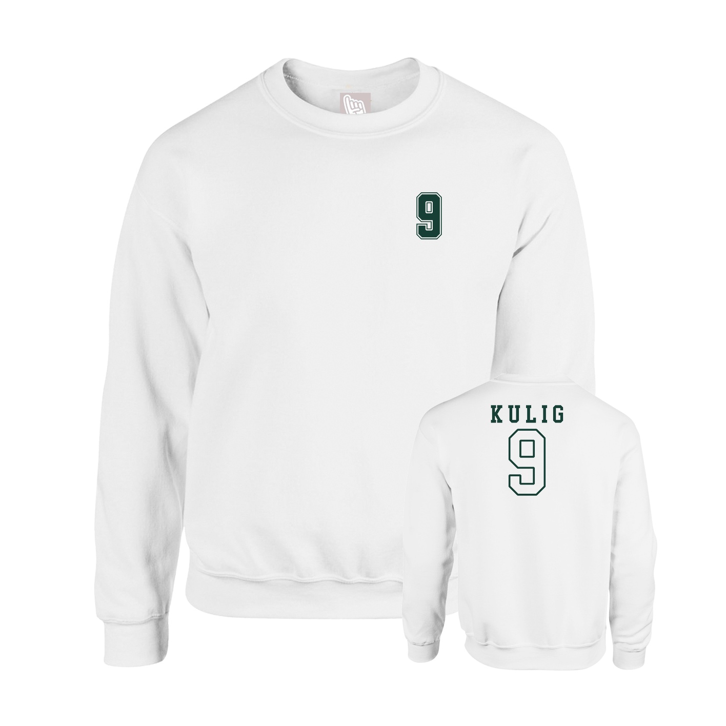 Fleece Crew — Chest Back in White