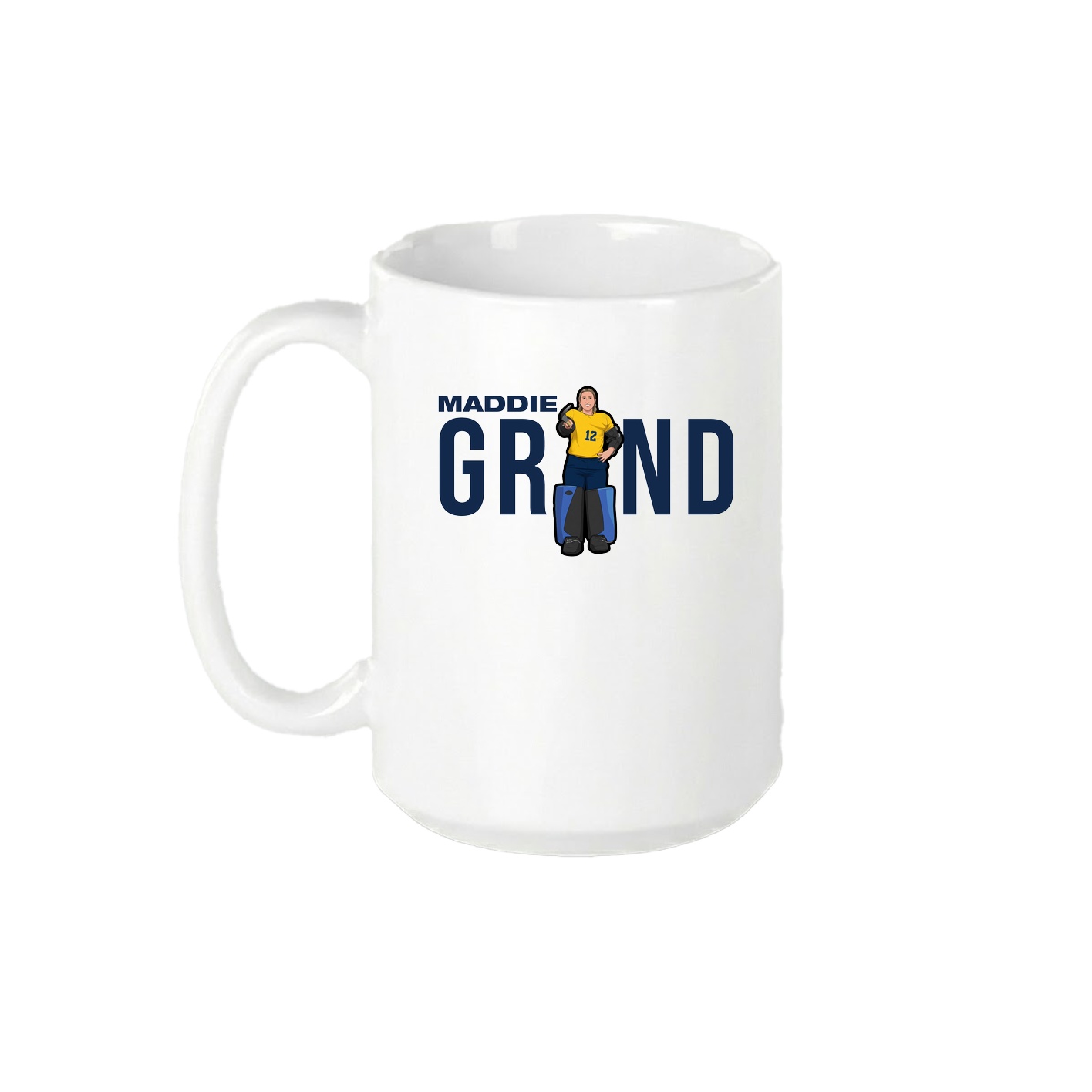 15oz Coffee Mug — Player Name in White