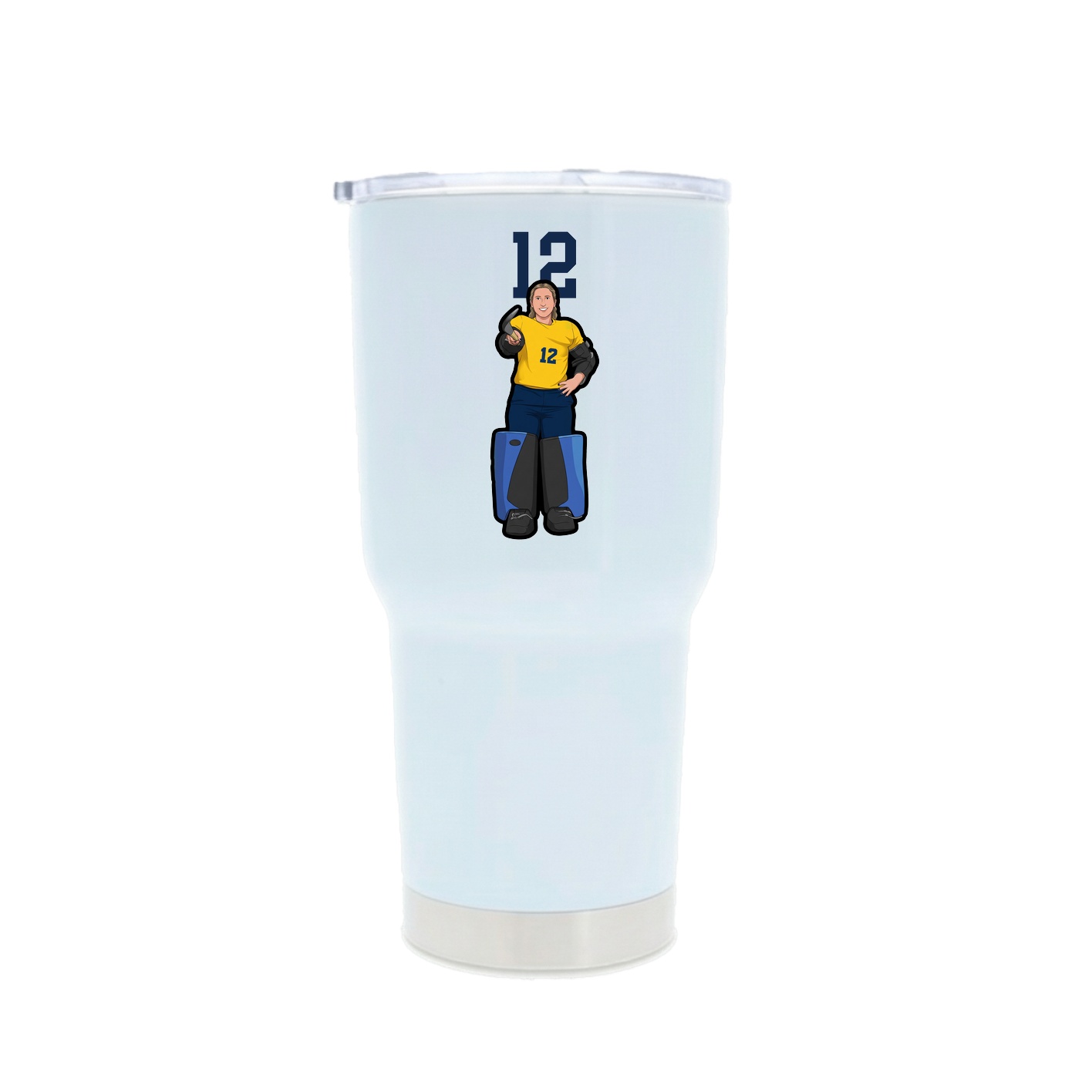 30oz Stainless Steel Tumbler — Number Top in White