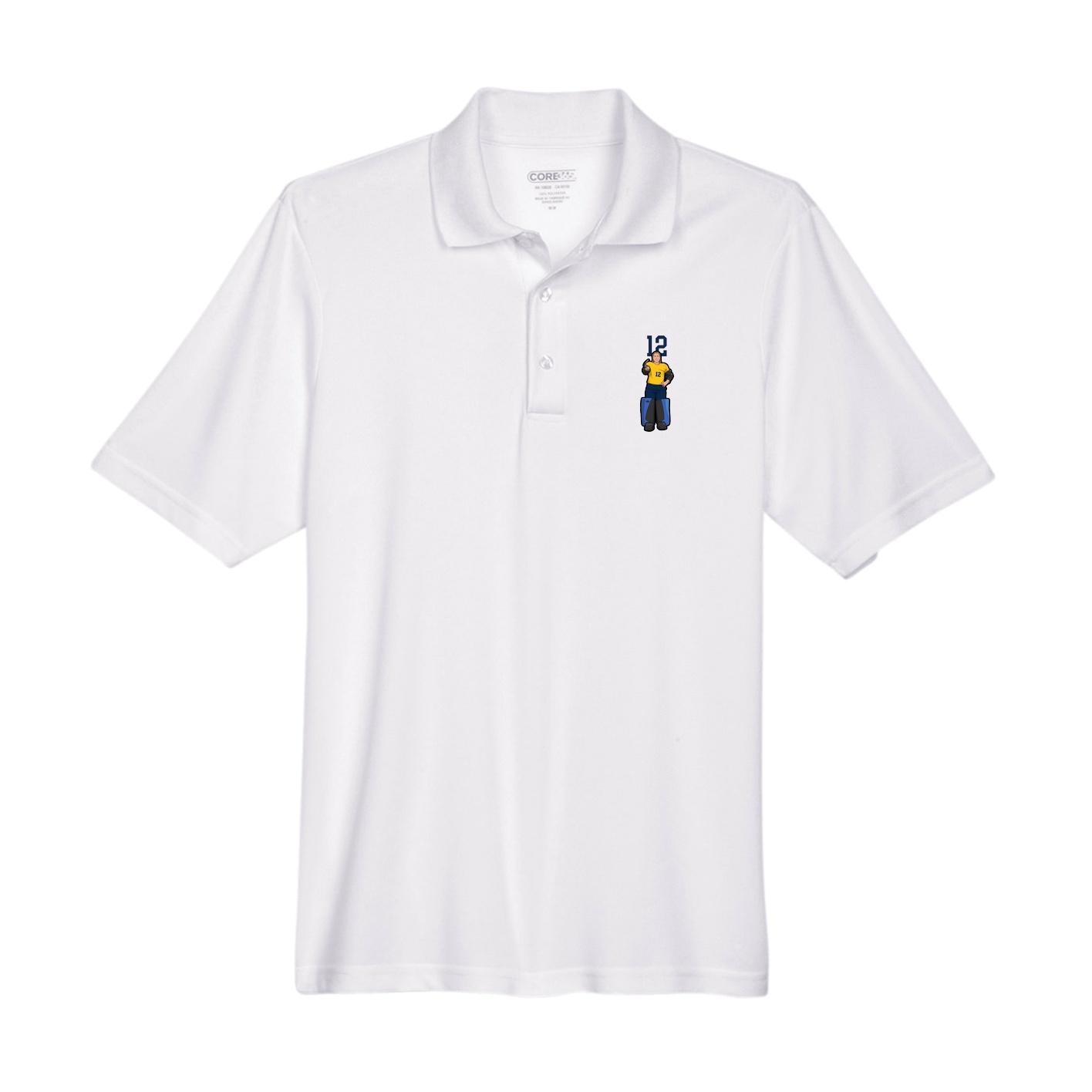 Performance Polo — Number Top in White