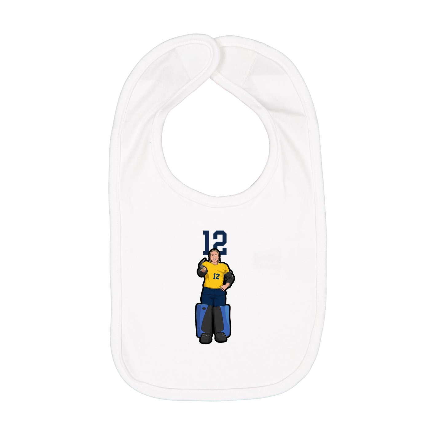 Infant Bib — Number Top in White
