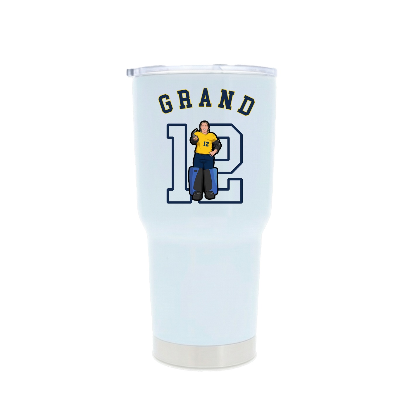 30oz Stainless Steel Tumbler — Shirsey Arch in White