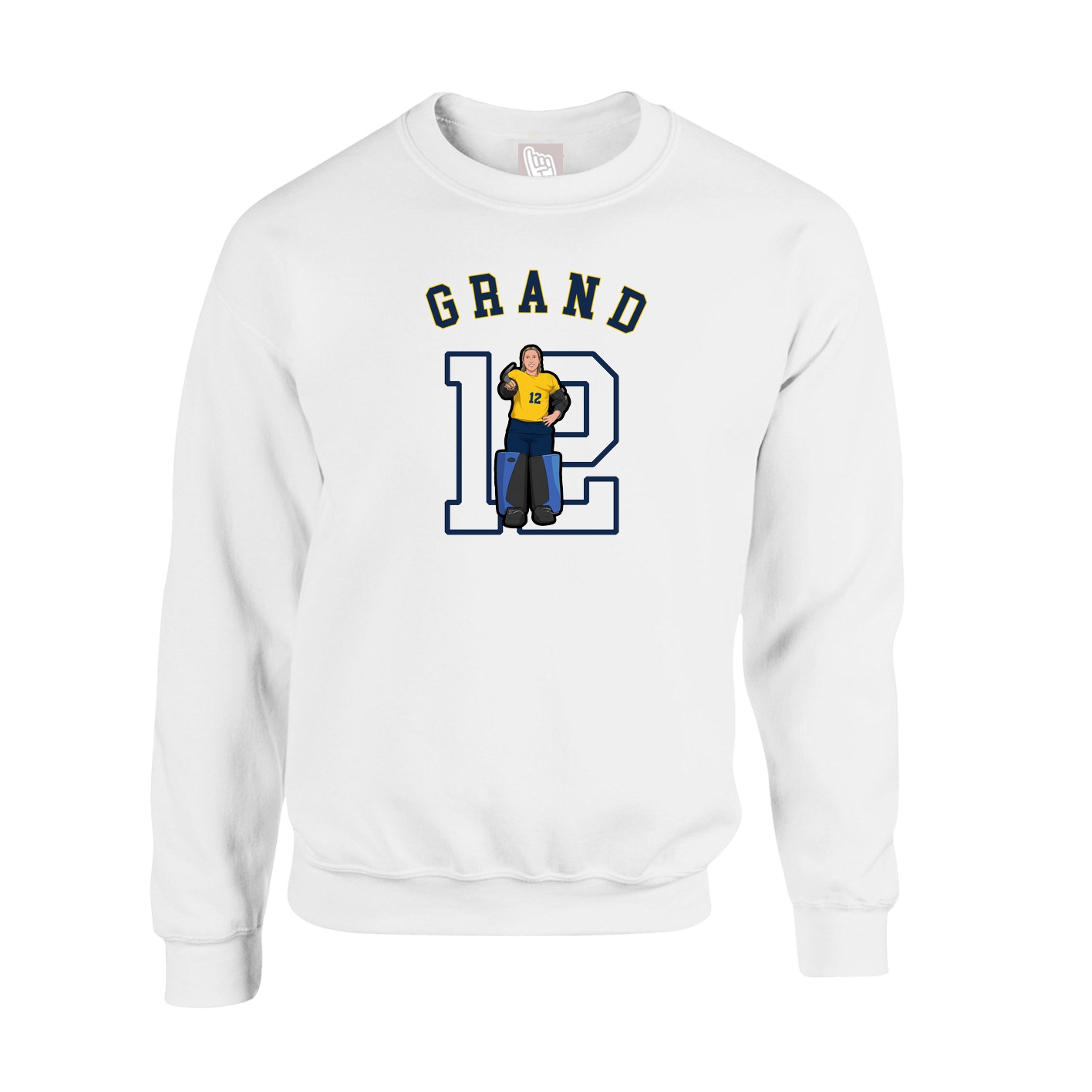 Fleece Crew — Shirsey Arch in White
