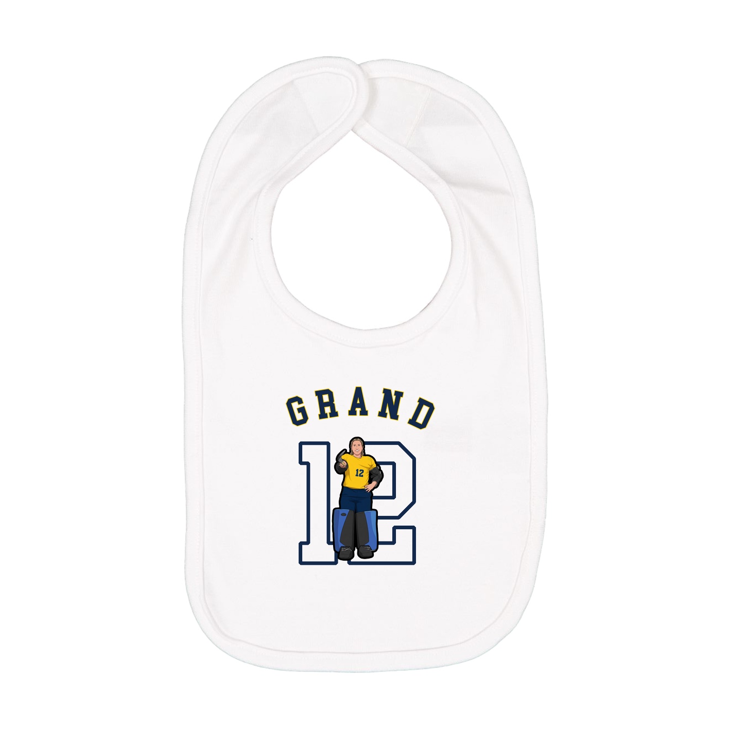 Infant Bib — Shirsey Arch in White