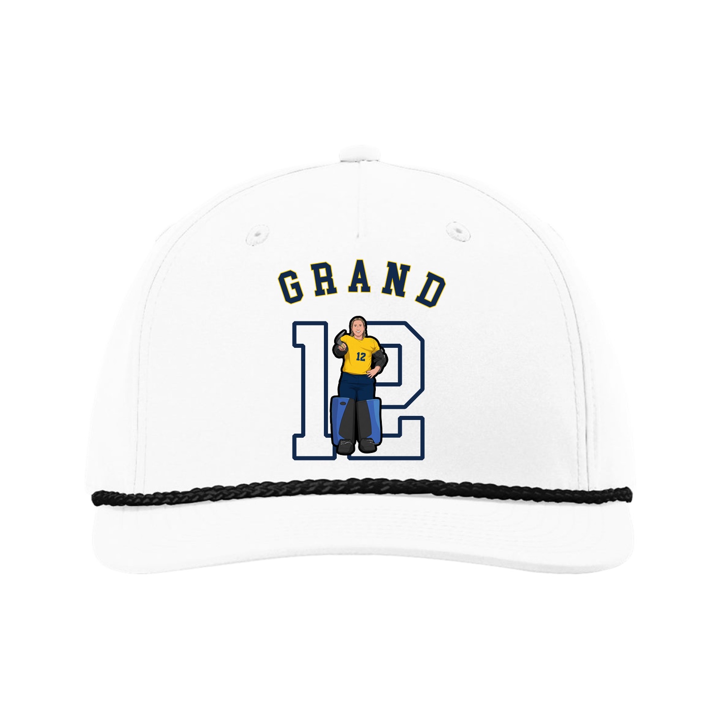 Five-Panel Classic Rope Cap — Shirsey Arch in White