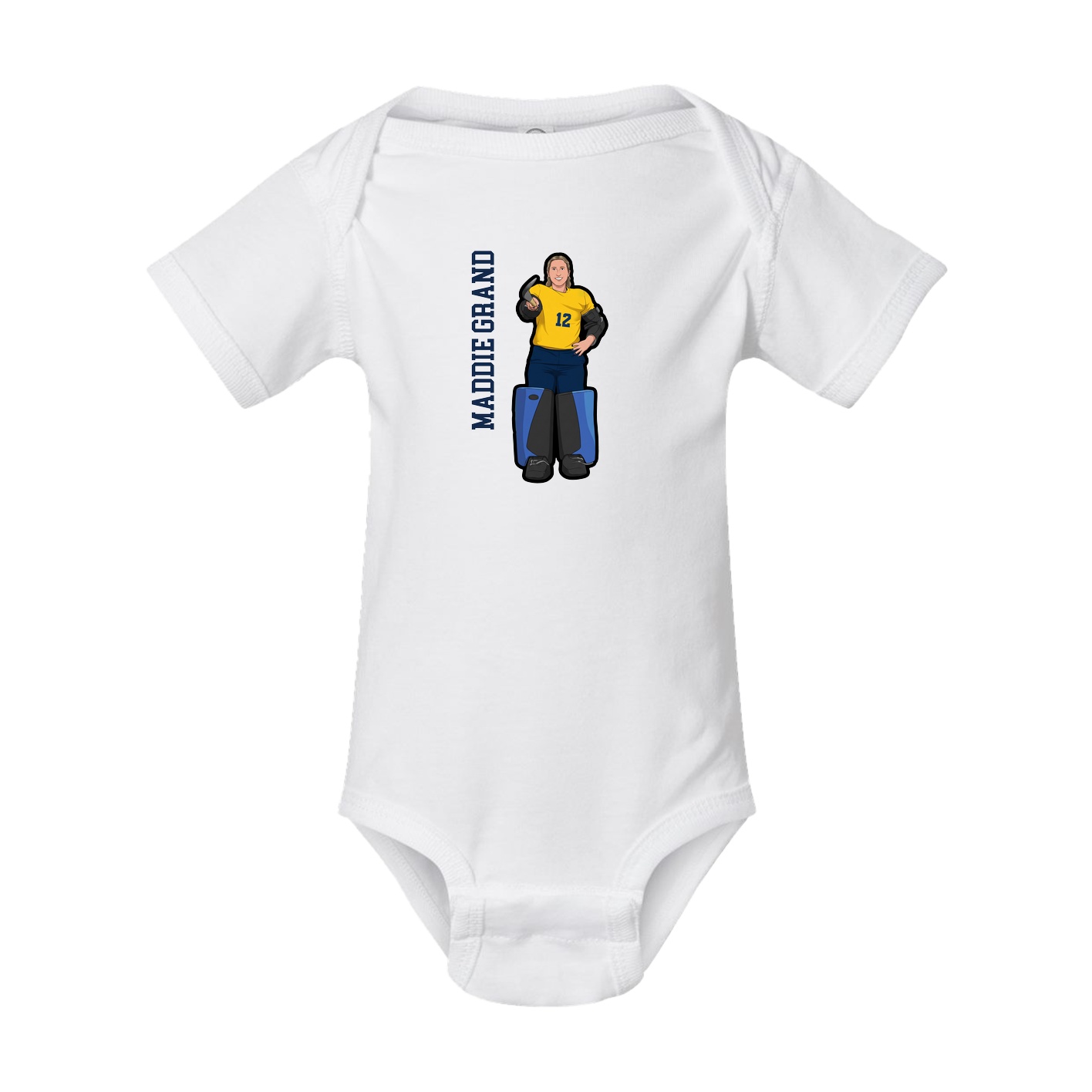 Baby Onesie — Name Vertical in White