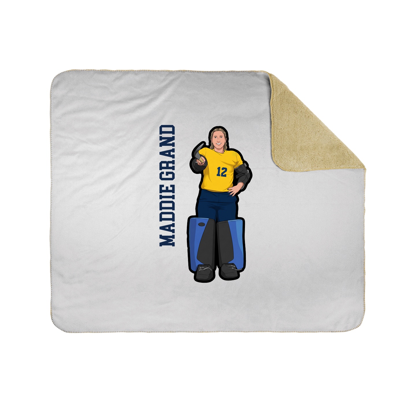 Throw Blanket — Name Vertical in White