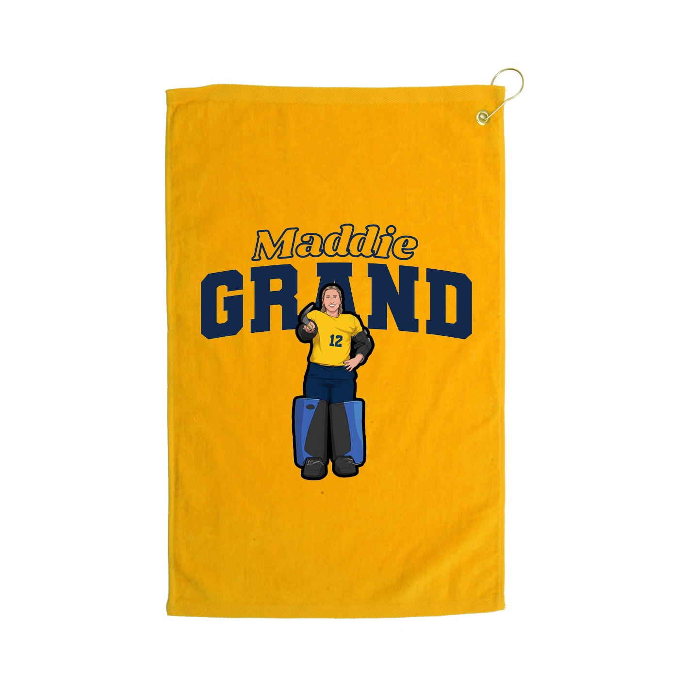 Golf Towel — Name Arch in Gold