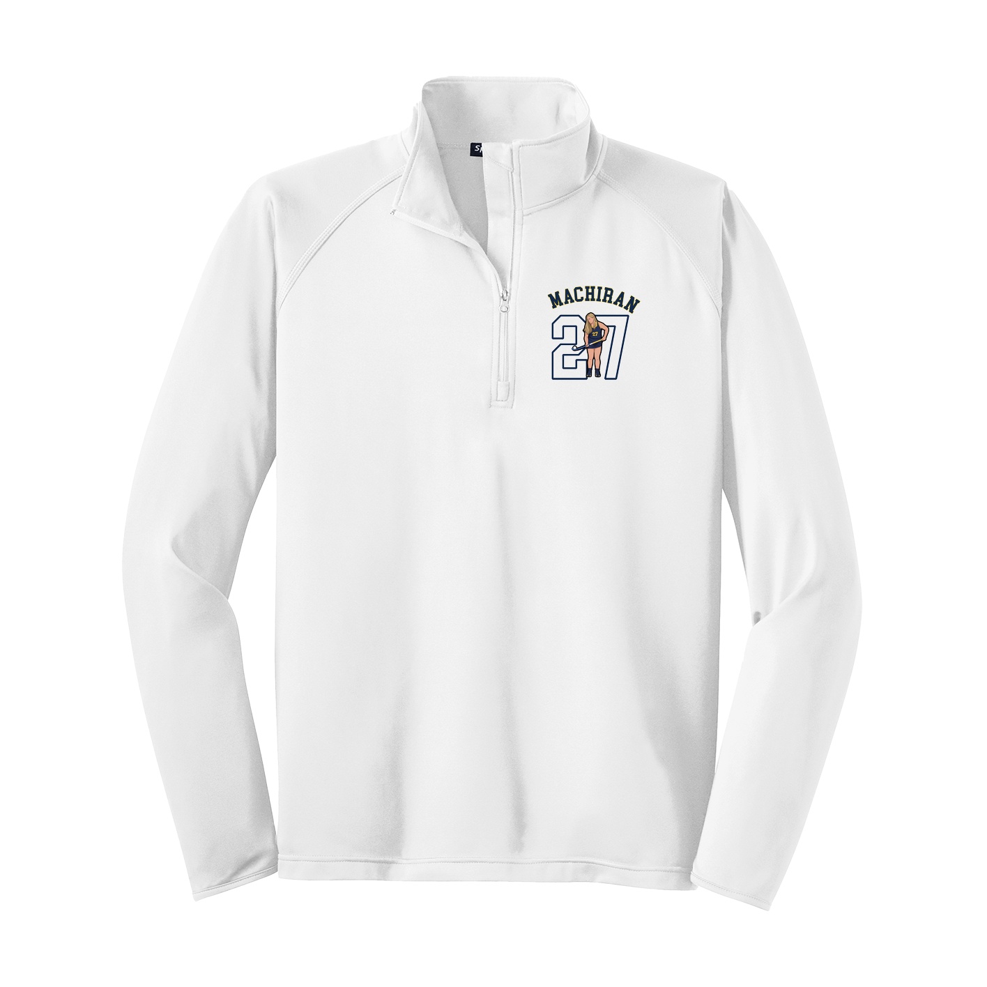 Q-Zip Pullover — Shirsey Arch in White