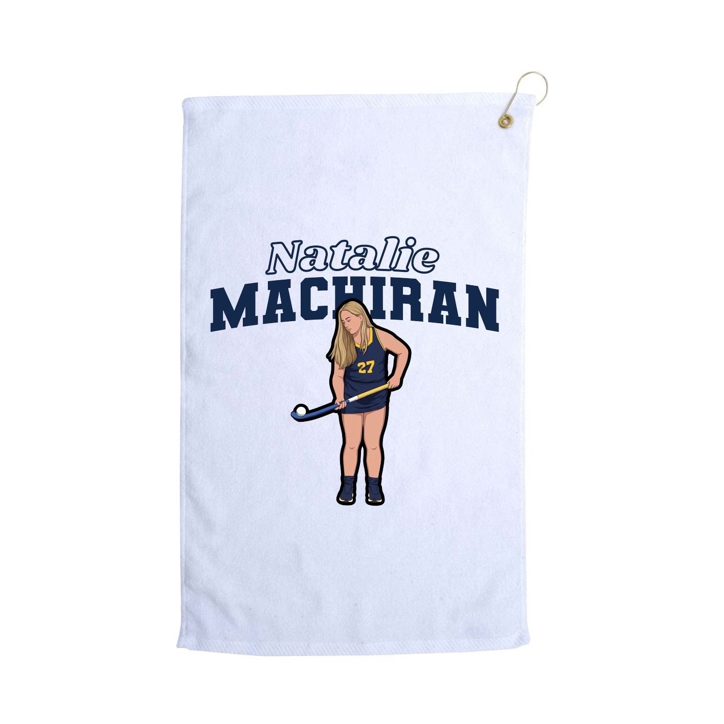 Golf Towel — Name Arch in White