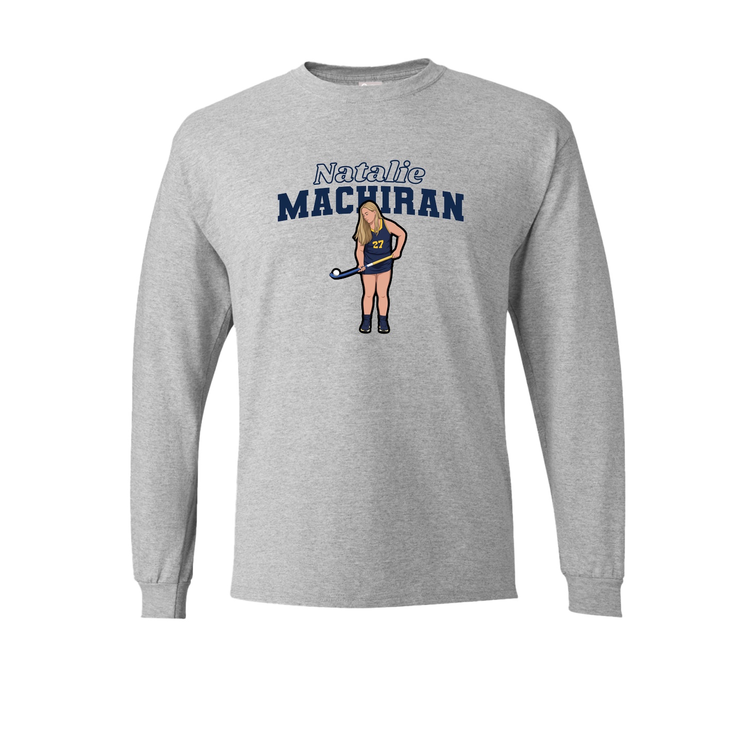 Long Sleeve Tee — Name Arch in Grey