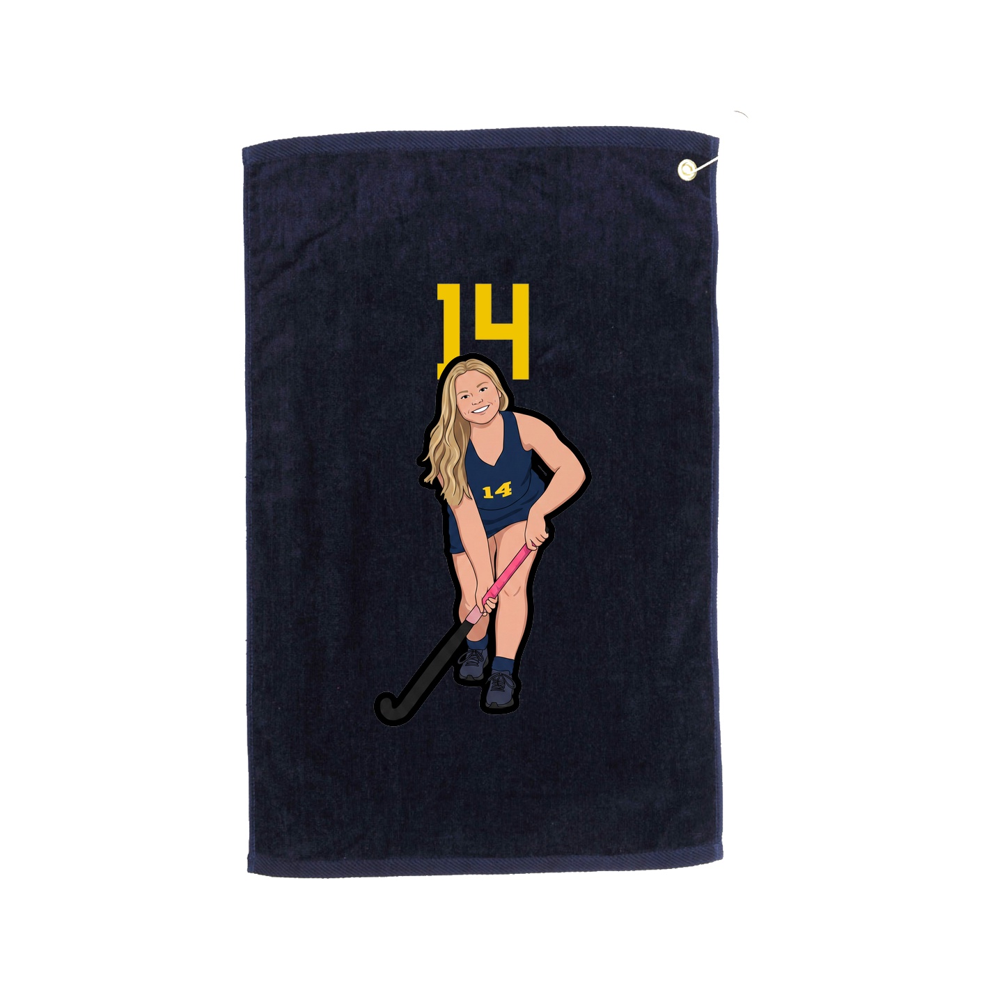 Golf Towel — Number Top in Navy
