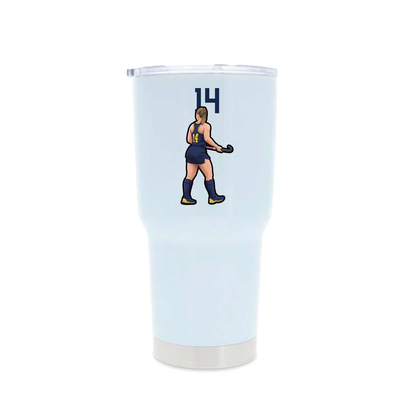 30oz Stainless Steel Tumbler — Number Top in White