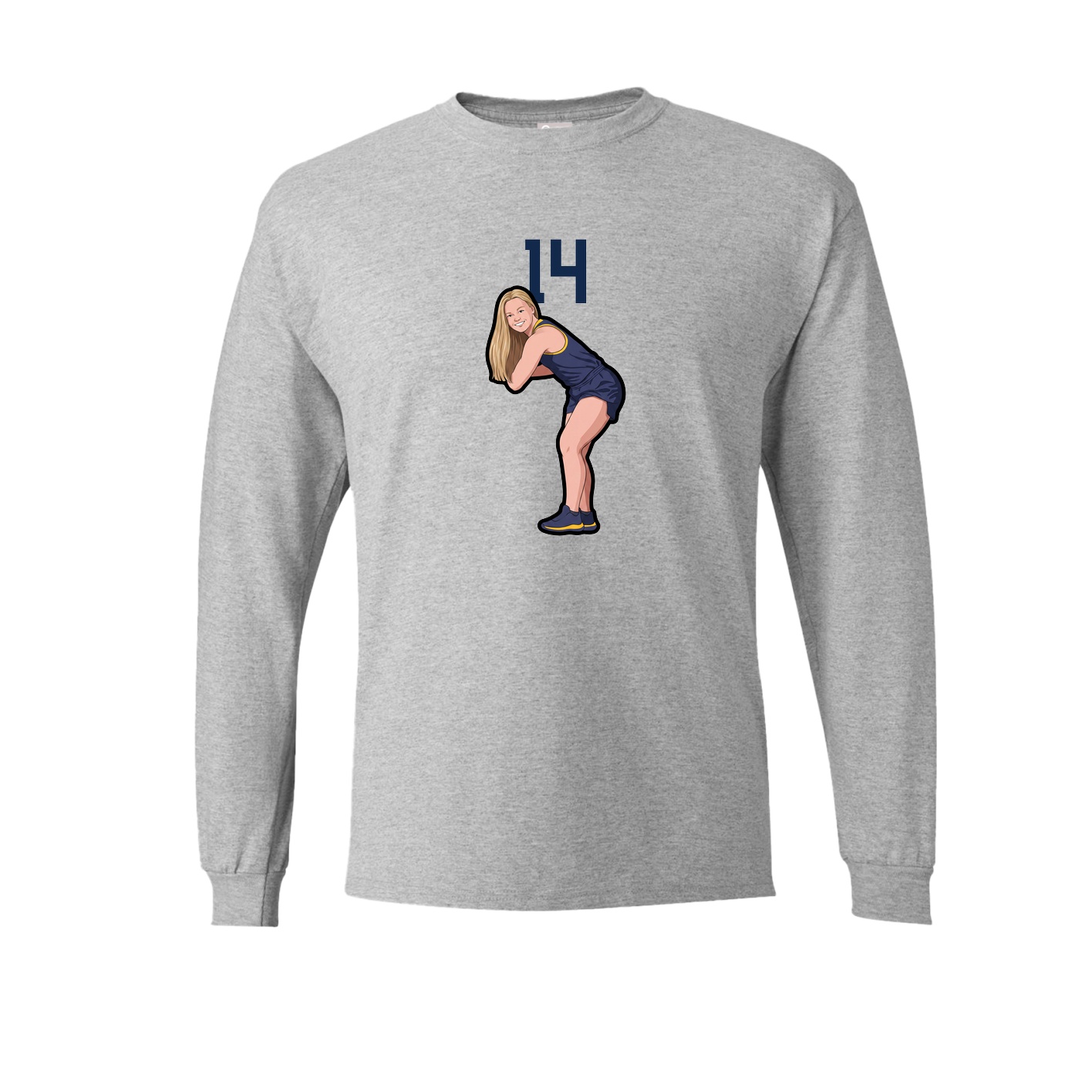Long Sleeve Tee — Number Top in Grey