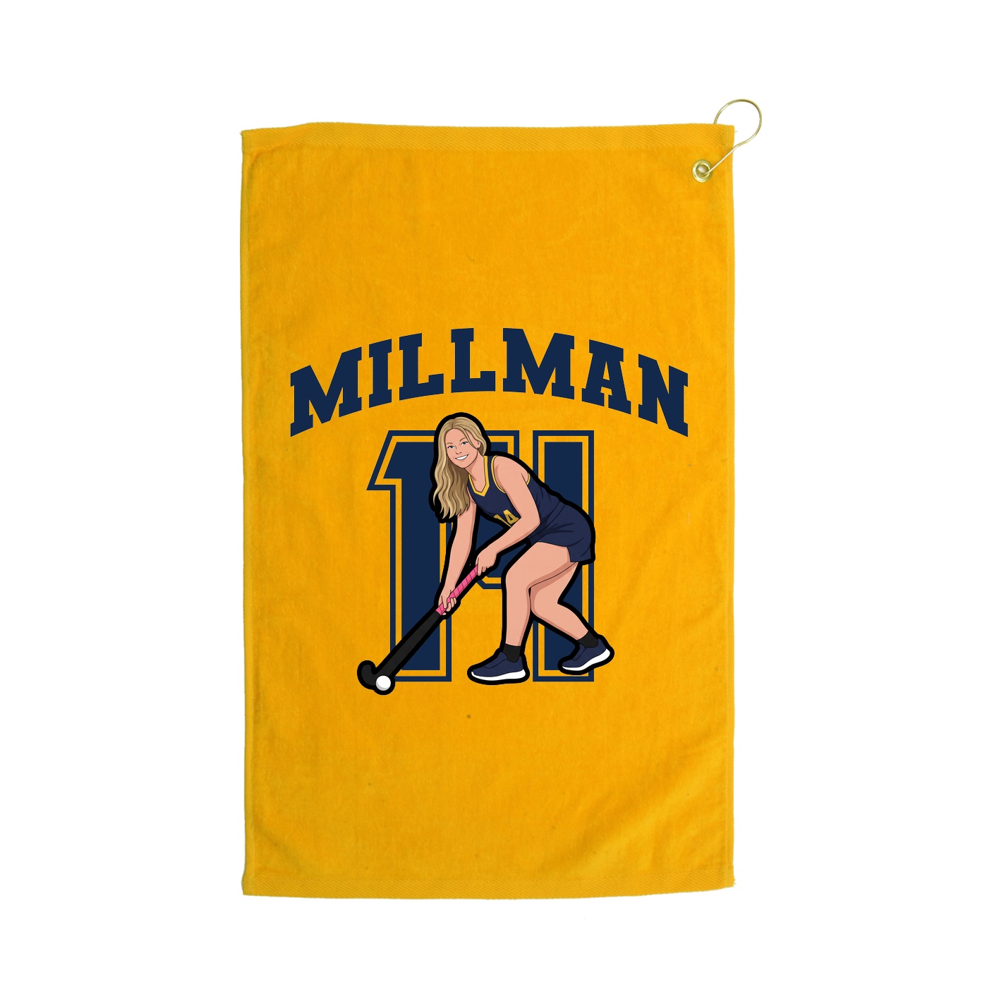 Golf Towel — Number in Gold