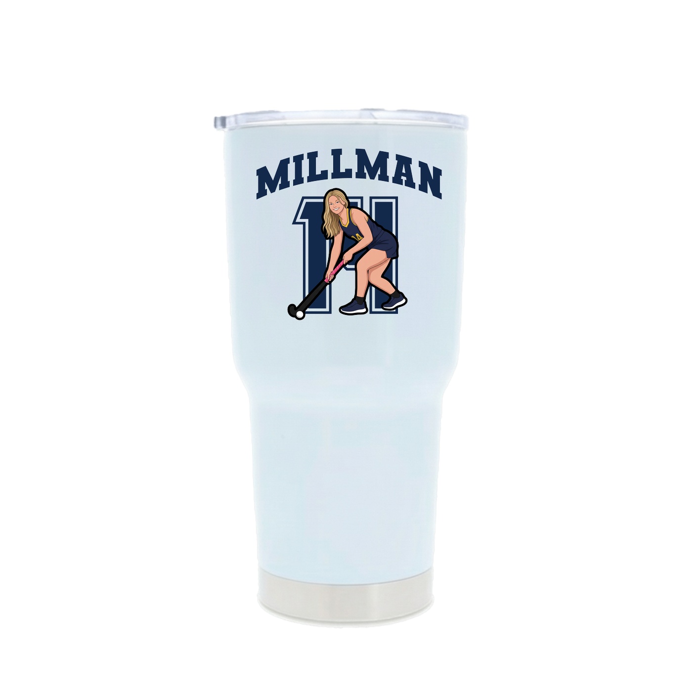 30oz Stainless Steel Tumbler — Number in White