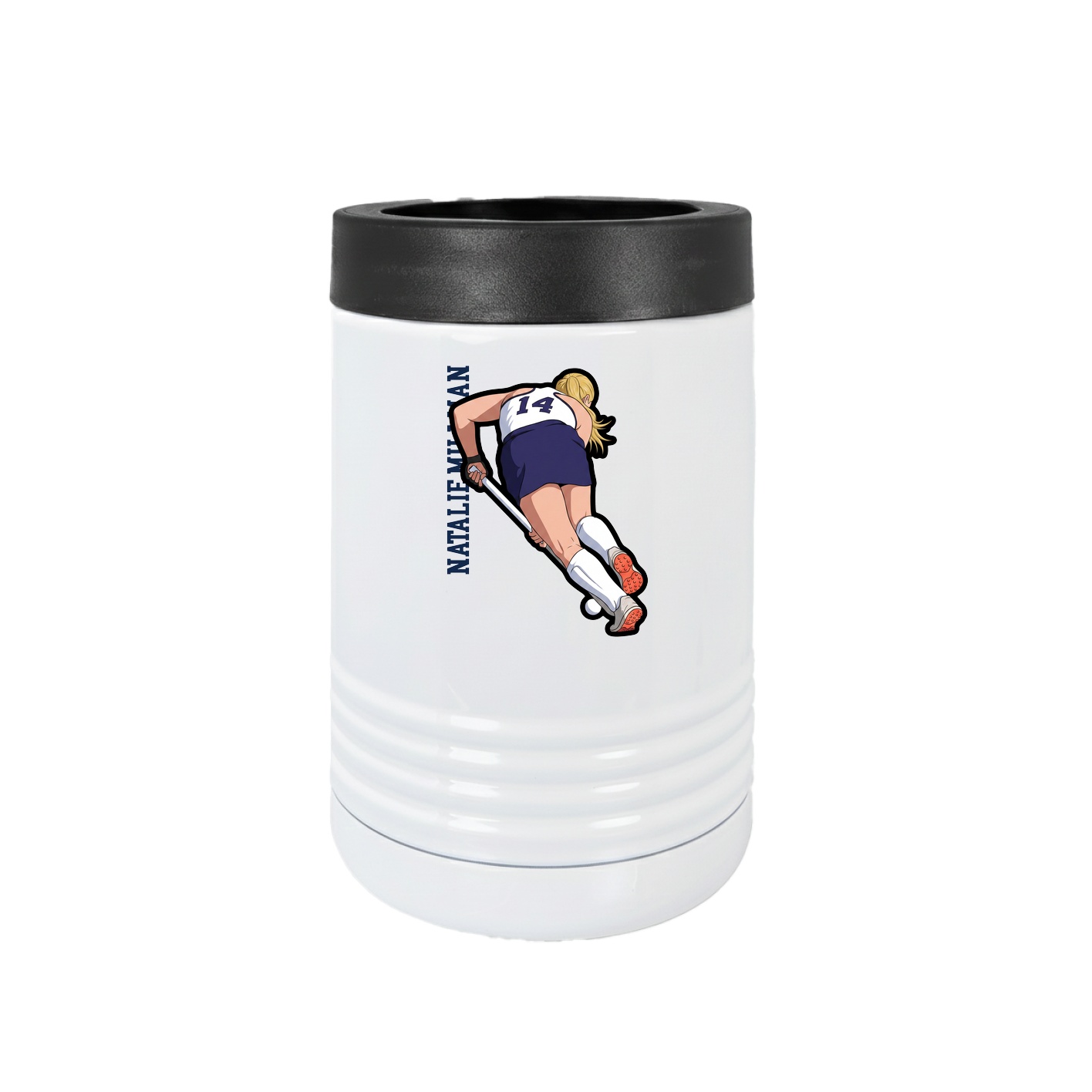 Beverage Holder — Name Vertical in White