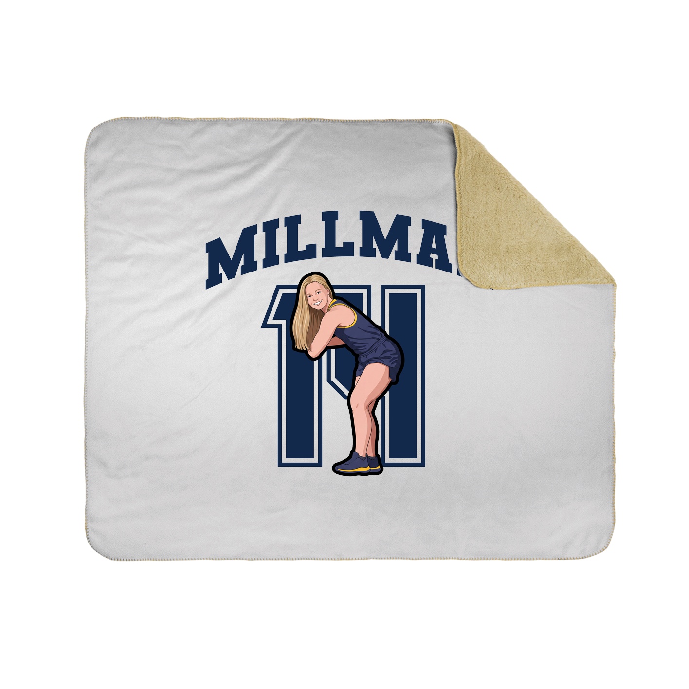Throw Blanket — Number in White