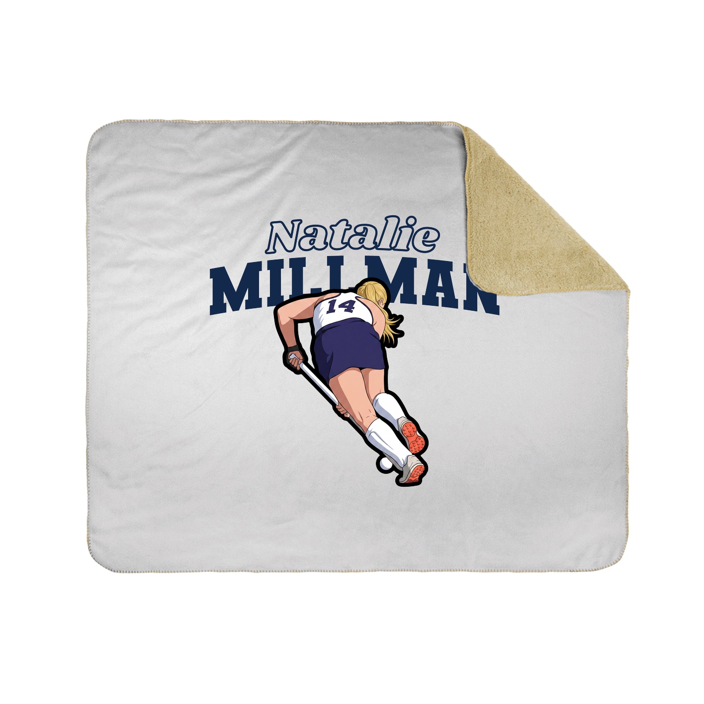 Throw Blanket — Name Arch in White