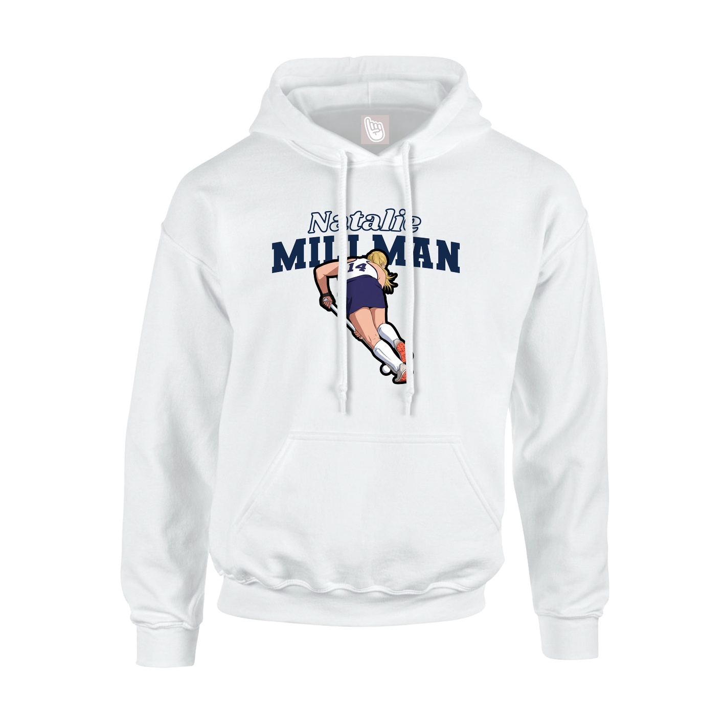 Youth Hoodie — Name Arch in White