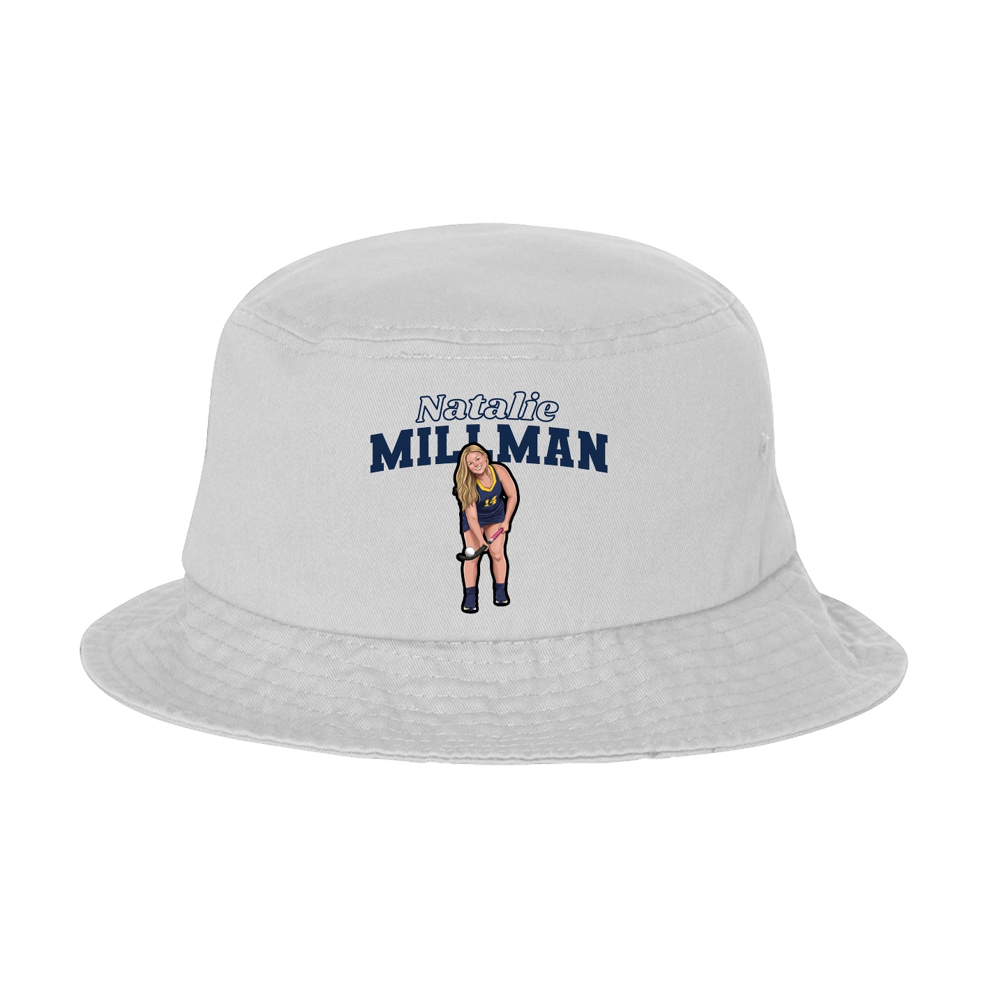 Bucket Cap — Name Arch in White