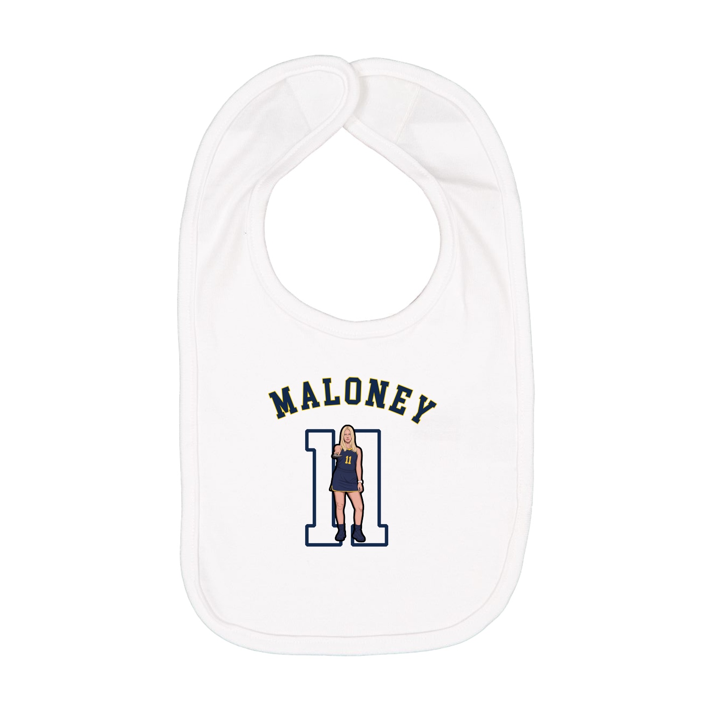 Infant Bib — Shirsey Arch in White