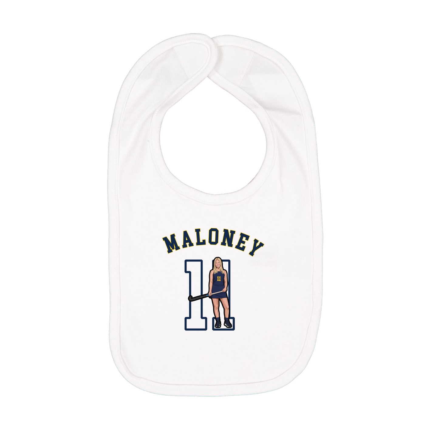 Infant Bib — Shirsey Arch in White