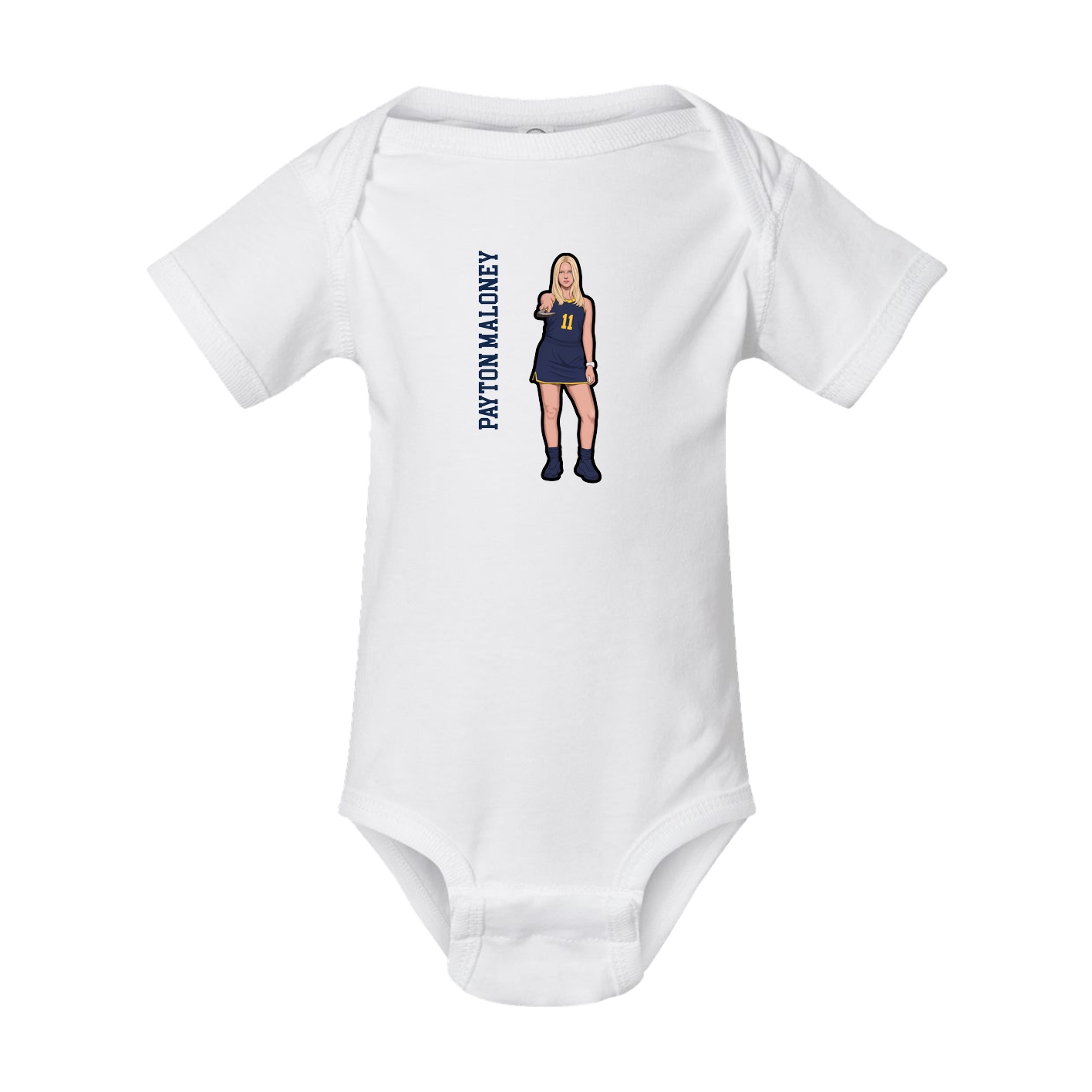 Baby Onesie — Name Vertical in White