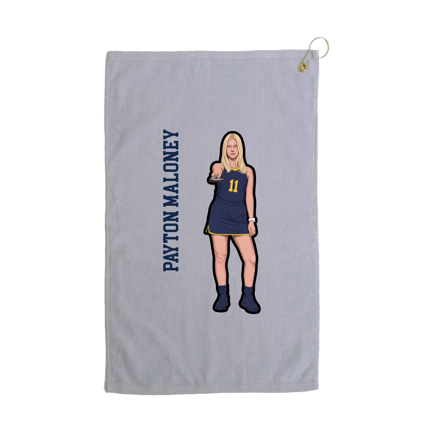 Golf Towel — Name Vertical in Grey