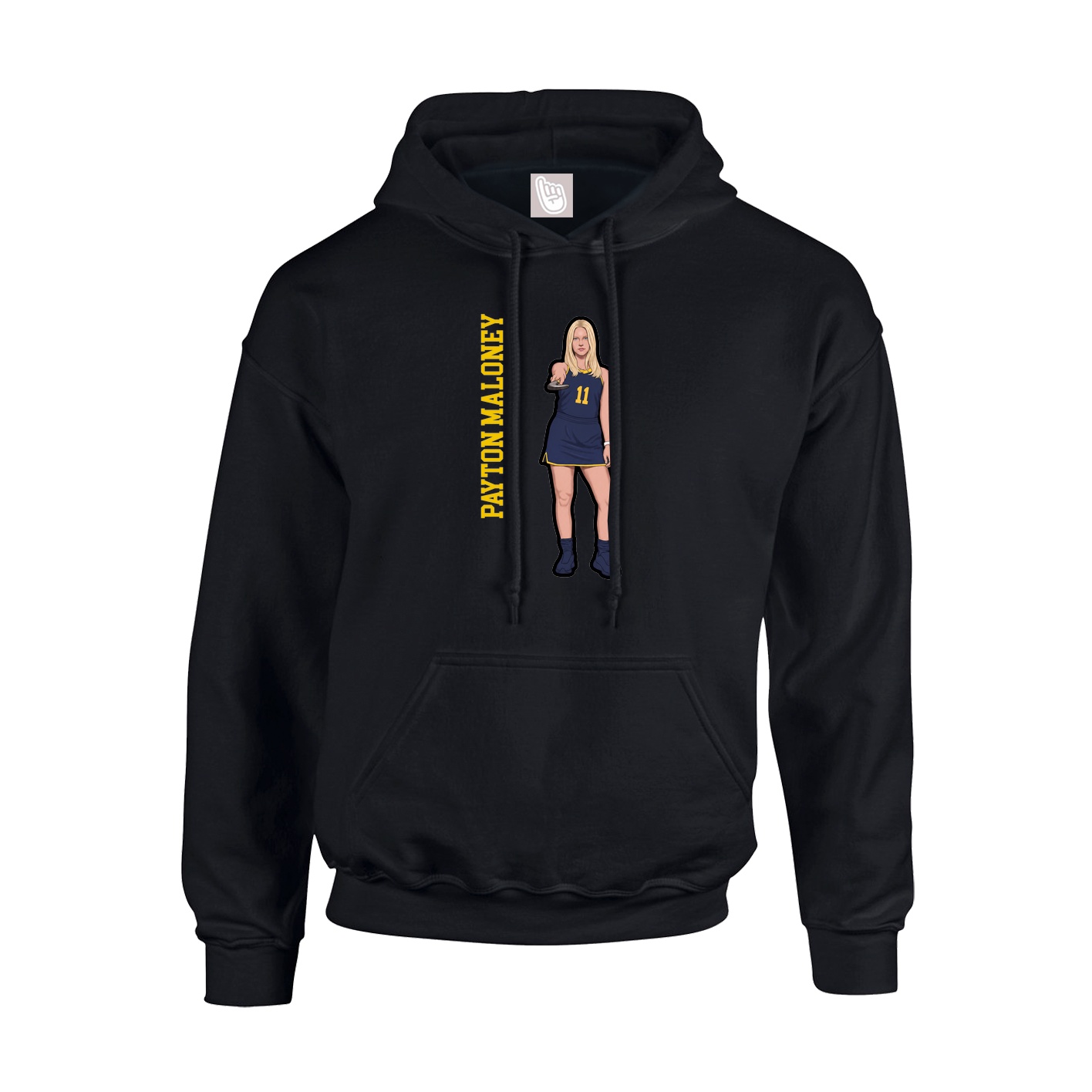 Youth Hoodie — Name Vertical in Black