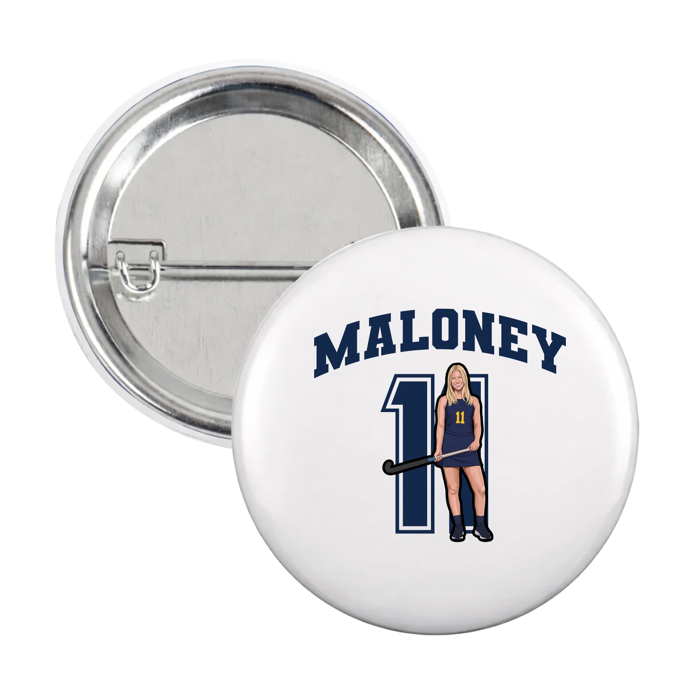 Game Day Button — Number in White