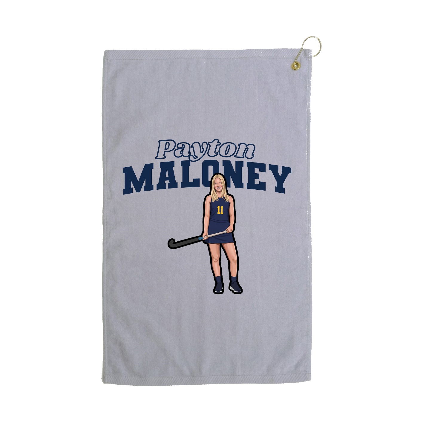 Golf Towel — Name Arch in Grey